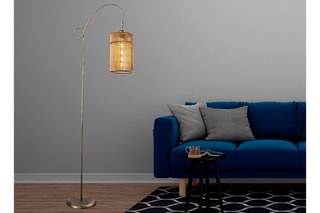 Candeeiro de pé em bambu Cylinder Floor - Dourado