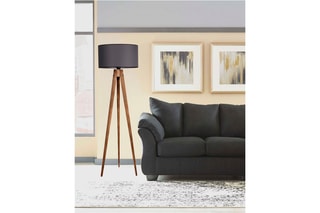 Lampadaire Tripod - Naturel et gris - 60 W - 153 cm
