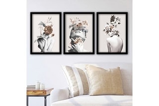 3 pinturas decorativas emolduradas Claude2 -  35 x 45 cm