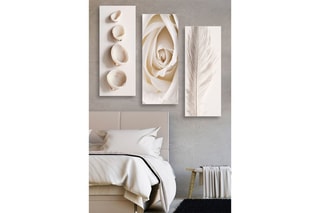 3 pinturas decorativas em MDF Quentin2 -  20 x 50 cm