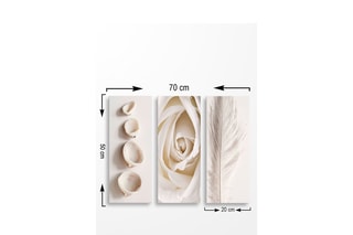 3 pinturas decorativas em MDF Quentin2 -  20 x 50 cm