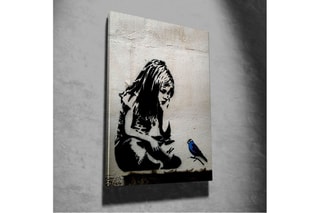 Quadro "Jeune fille à l'oiseau bleu" Banksy