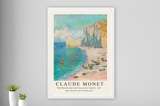 Quadro "Étretat : La Plage et la Falaise d'Amont" Claude Monet