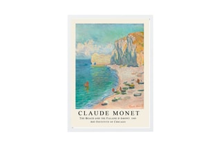Quadro "Étretat : La Plage et la Falaise d'Amont" Claude Monet