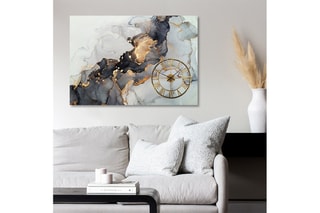 Relógio - 50 x 70 cm - Branco e dourado
