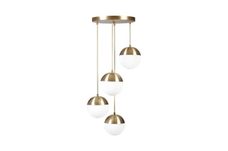 Candeeiro suspenso Küre - Dourado e branco - 4 x 60 W
