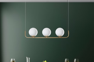 Candeeiro suspenso Faruk - 13716 - Dourado e branco - 3 x 40 W