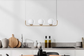 Candeeiro suspenso Faruk - 13716 - Dourado e branco - 3 x 40 W