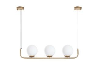 Candeeiro suspenso Faruk - 13716 - Dourado e branco - 3 x 40 W