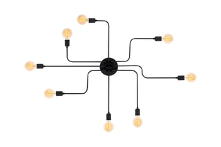 Candeeiro de teto Truva - Preto - 8 x 40 W