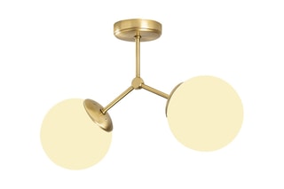 Suspension Damar - Doré et blanc - 2 x 100 W