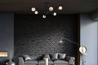 Candeeiro suspenso Flower Preto