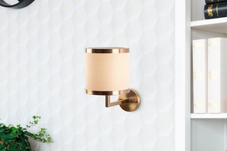 Aplique de parede Way Branco e dourado
