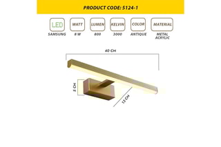 Aplique de parede LED - Dourado