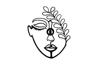Aplique de parede Flower Faced 
Preto