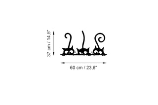 Bengaleiro de parede Hidden Cats Preto