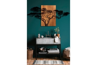 Decoração de parede - 144 x 70 cm - Natural e preto