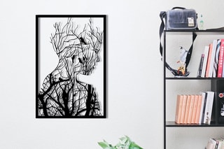 Decoração de parede Arakan - 42 x 62 x 0,12 cm - Preto