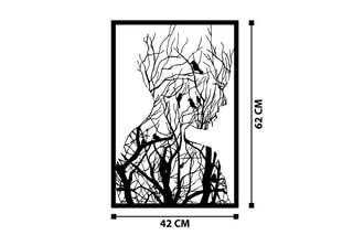 Decoração de parede Arakan - 42 x 62 x 0,12 cm - Preto