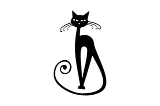 Decoração de parede Cat 6 - 37 x 60 x 15 cm - Preto