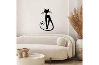 Decoração de parede Cat 6 - 37 x 60 x 15 cm - Preto