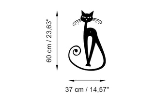 Decoração de parede Cat 6 - 37 x 60 x 15 cm - Preto
