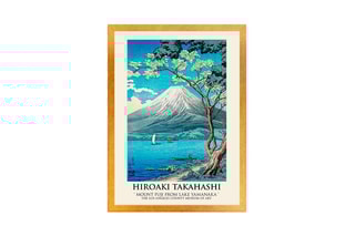 Quadro "Mont Fuji depuis le lac Yamanaka" Hiroaki Takahashi - 35 x 45 cm