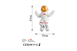 Decoração de parede Peace Sign Astronaut 1   Branco