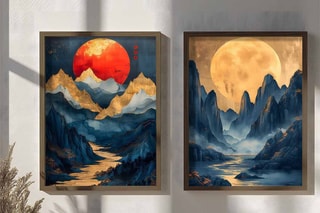 2 peintures décoratives encadrées en MDF Baudouin - 35 x 47 x 3,5 / 35 x 47 x 3,5 cm