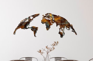 Decoração de parede Wold Map Medium 3 - 150 x 59 cm - Castanho­