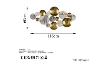 Décoration murale Infinity 1
 - Doré et blanc - 116 x 4 x 60 cm