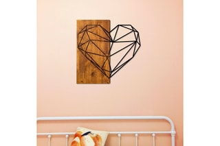 Decoração de parede Heart Natural e preto