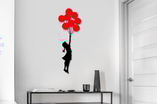 Décoration murale "Fille aux ballons volants" - Banksy - 100 x 34 cm - Reproduction