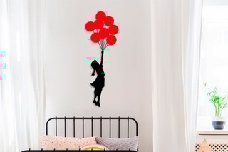 Décoration murale "Fille aux ballons volants" - Banksy - 100 x 34 cm - Reproduction