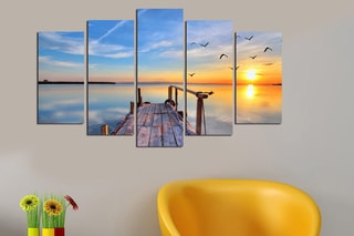 5 pinturas decorativas em MDF Octave3 - 20 x 50 cm 