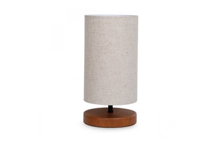 Candeeiro de mesa em madeira Ayd - Natural e creme