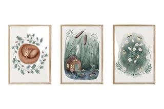 3 quadros em madeira - 33 x 48 cm