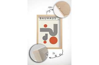 3 quadros em madeira Bauhaus - 33 x 48 cm