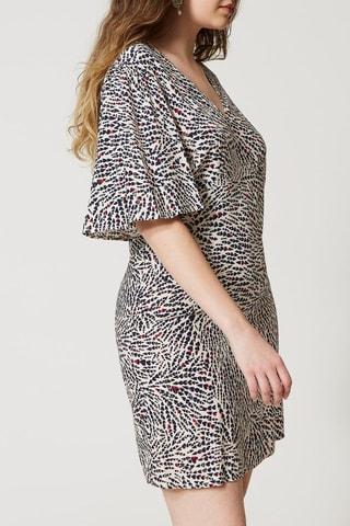 Vestido direito - Branco e preto
