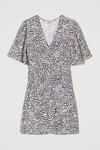 Vestido direito - Branco e preto
