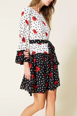 Vestido estilo patinadora - Branco e preto