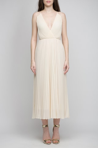 Vestido plissado - Marfim