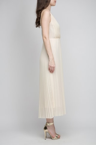 Vestido plissado - Marfim