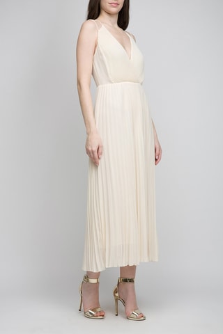 Vestido plissado - Marfim