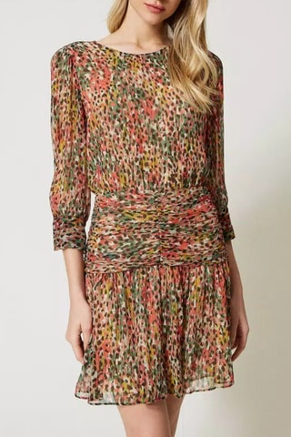 Vestido estilo patinadora -  Laranja e verde