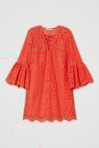 Vestido de renda - Coral