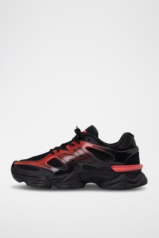 Baskets cuir 9060 - Noir et rouge