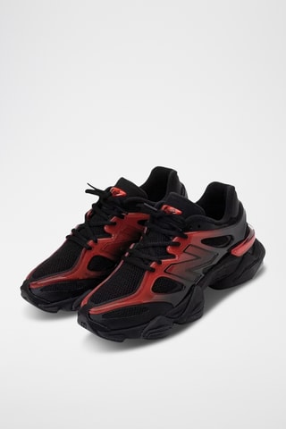 Baskets cuir 9060 - Noir et rouge