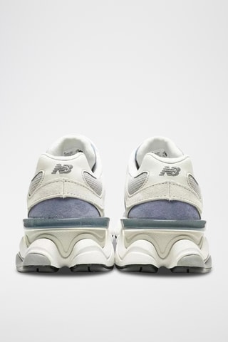 Baskets plateformes en cuir 9060 - Blanc et gris