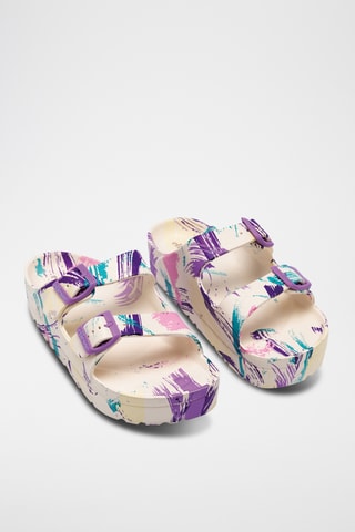 Mules Beverly - Blanc et violet